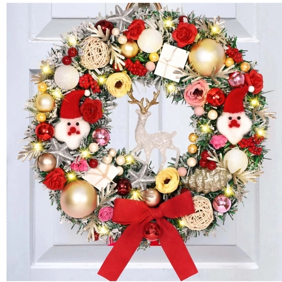 16" Pre Lit Christmas Wreath - Picture 1 of 5
